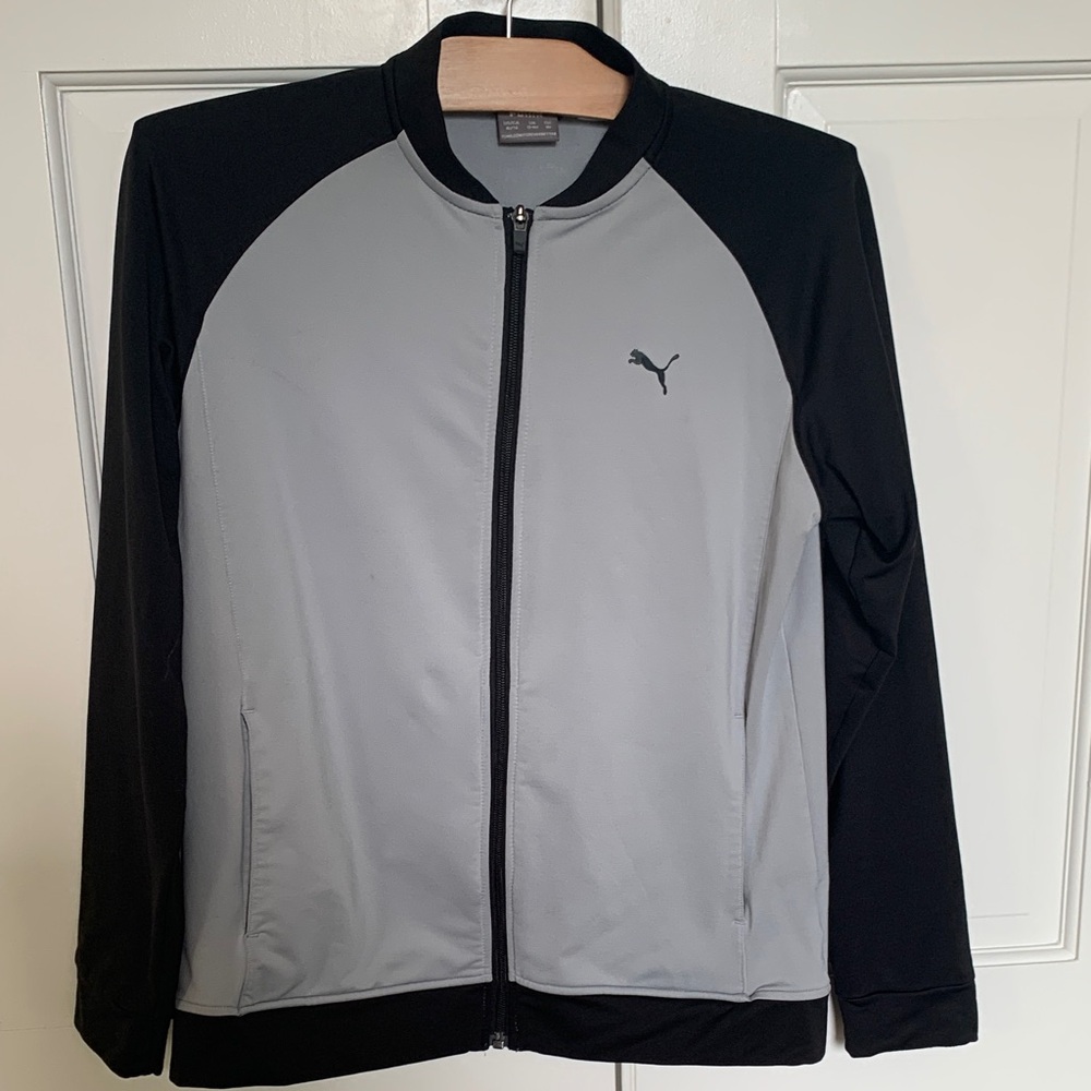 Puma Boys Two-Tone Black and Gray Track or Golf Jacket